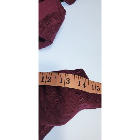Robin Piccone Bikini Swim Top M Color Burgandy Bottom Mid Rise Floral Sz M - Picture 9 of 9